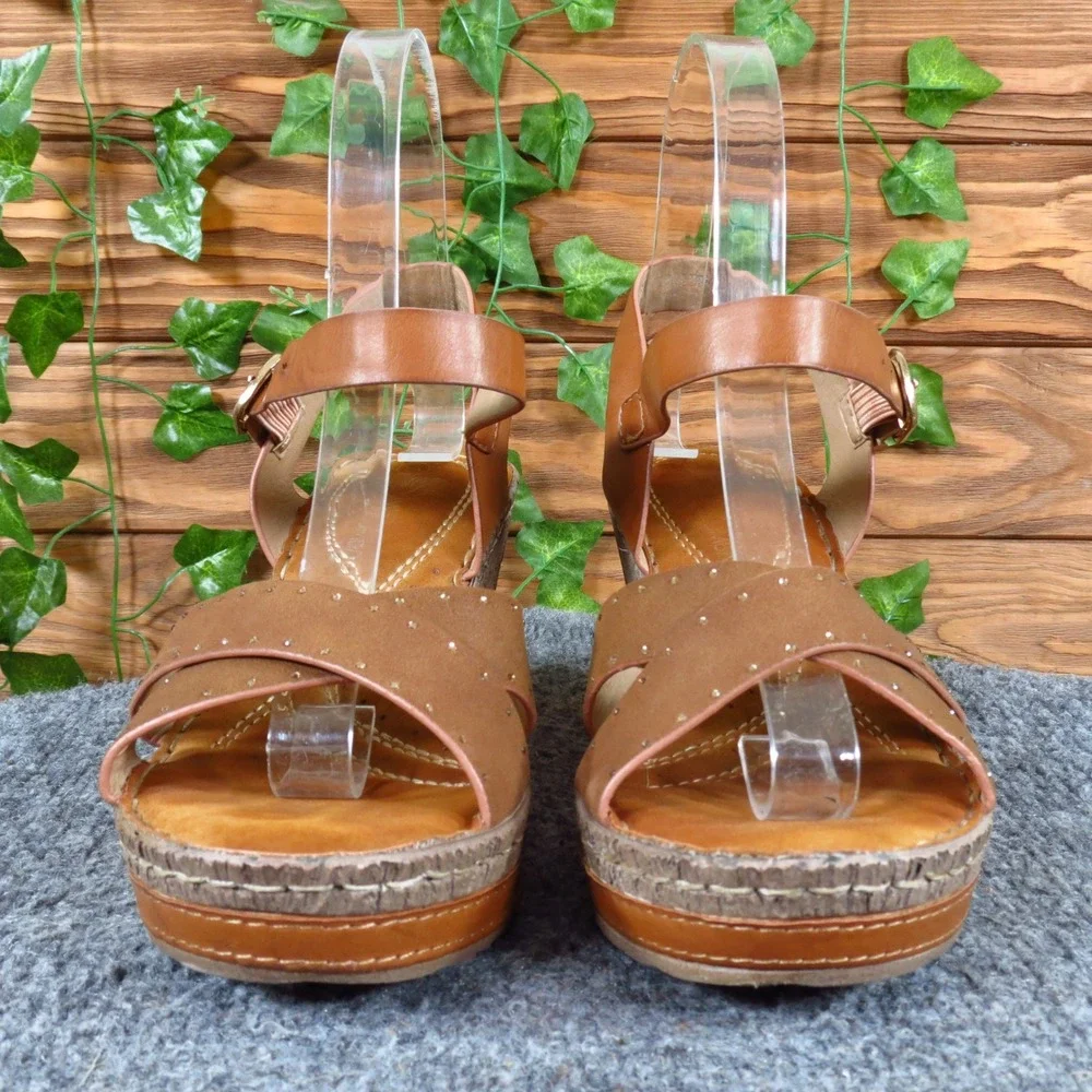 Miss Colomba Capella Women Wedge Sandals Size 36 Summer Platform Brown Strappy